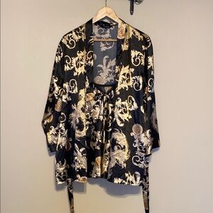 Luxurious Black and Gold Women's Robe